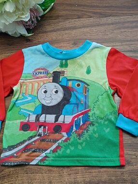 🚂Thomas & Friends Red & Blue Thomas Engine Long Sleeve Tee Approx 2T